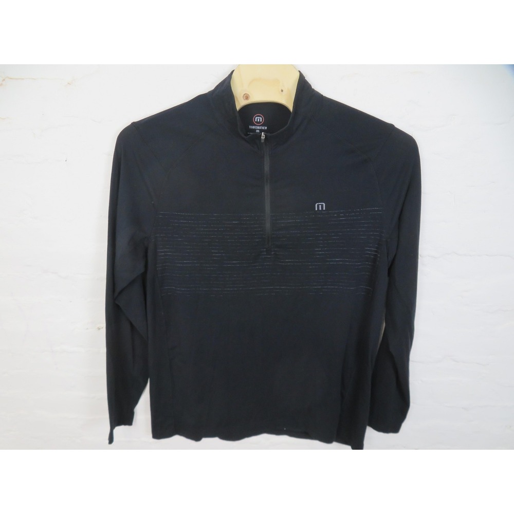 Travis Mathew Pullover Mens 2XL Black 1/4 Zip Golf Lightweight Performance